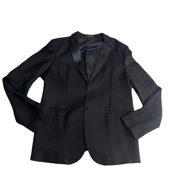 Men’s Emporio Armani Made In Italy Black Textured Blazer Size 52! - Picture 2 of 8
